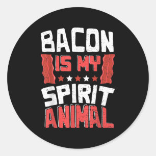 Funny Bacon_ Bacon is my Spirit Animal - Grillen Runder Aufkleber