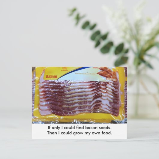 Funny Bacon Food Garening Postcard. Postübergang Postkarte (Stehend Vorderseite)