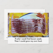 Funny Bacon Food Garening Postcard. Postübergang Postkarte (Vorne/Hinten)