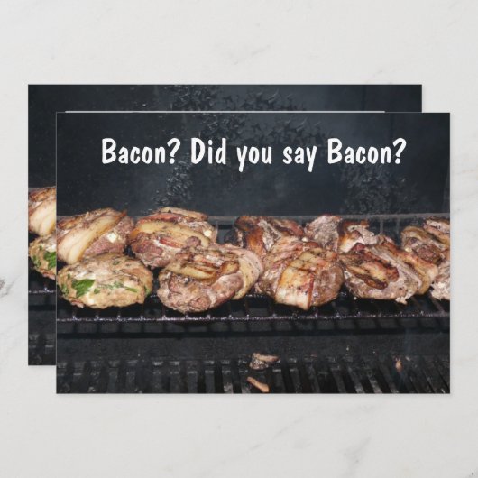 Funny Bacon GRILLEN Party Einladung (Vorne/Hinten)