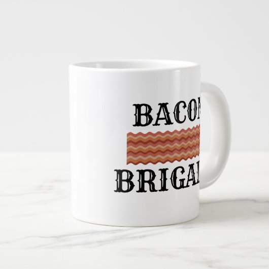 Funny Bacon Lover Frühstück Jumbo-Tasse (Vorderseite Rechts)