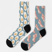 Funny Bacon und Eggs Muster Socken (Linkes Detail)