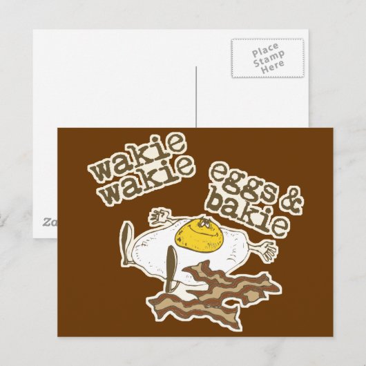 Funny Bacon und Eier Postkarte (Vorne/Hinten)