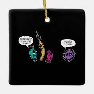 Funny Bacteria Pun Biology Science Biologin Keramikornament