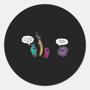 Funny Bacteria Pun Biology Science Biologin Runder Aufkleber