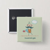Funny Bacteriologist Scientist mit Big Mustache Button (Vorne & Hinten)