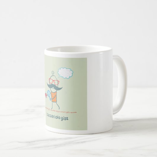 Funny Bacteriologist Scientist mit Big Mustache Kaffeetasse (VorderseiteRechts)