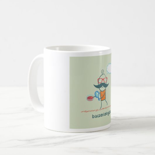 Funny Bacteriologist Scientist mit Big Mustache Kaffeetasse (Vorderseite Links)