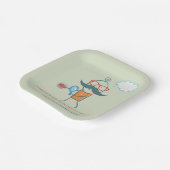 Funny Bacteriologist Scientist mit Big Mustache Pappteller (Gewinkelt)