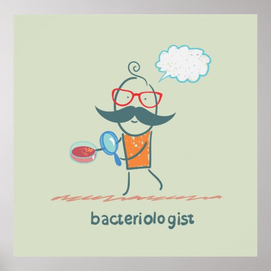Funny Bacteriologist Scientist mit Big Mustache Poster (Vorne)