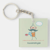 Funny Bacteriologist Scientist mit Big Mustache Schlüsselanhänger (Vorderseite)