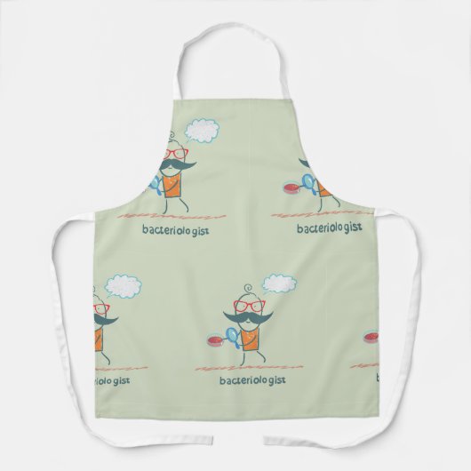 Funny Bacteriologist Scientist mit Big Mustache Schürze (Vorderseite)