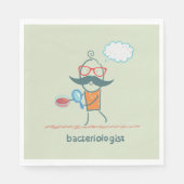 Funny Bacteriologist Scientist mit Big Mustache Serviette (Vorderseite)