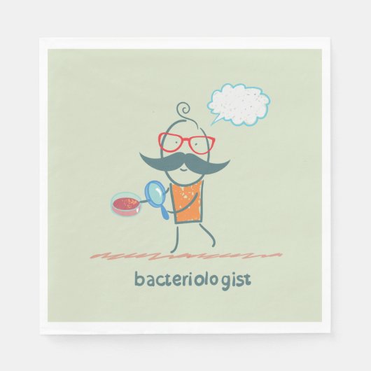 Funny Bacteriologist Scientist mit Big Mustache Serviette (Vorderseite)