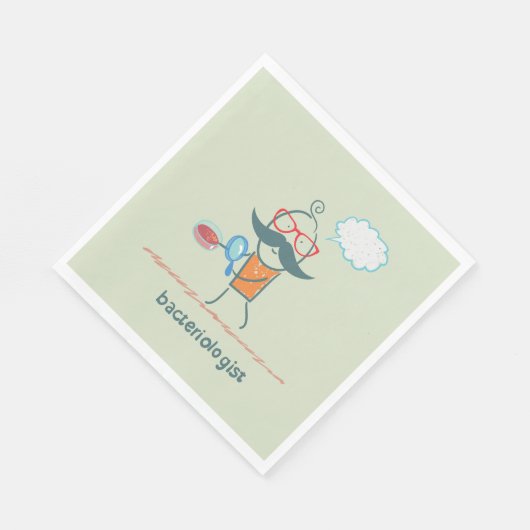 Funny Bacteriologist Scientist mit Big Mustache Serviette (Ecke)