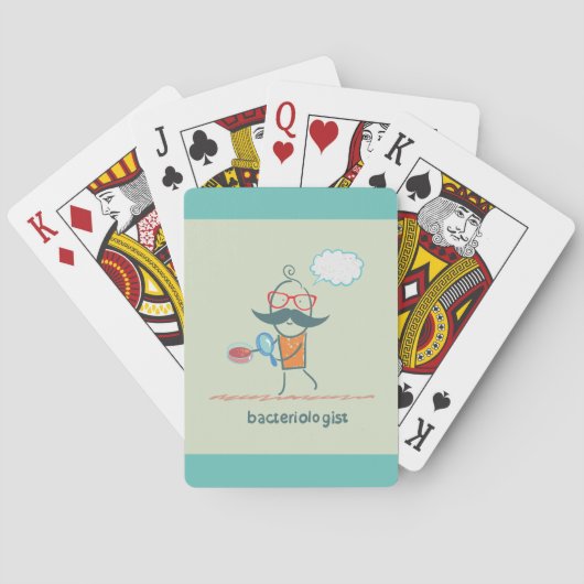 Funny Bacteriologist Scientist mit Big Mustache Spielkarten (Rückseite)