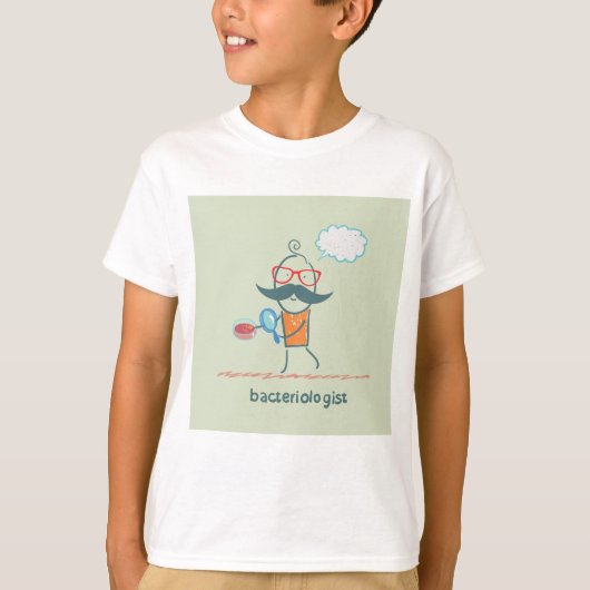 Funny Bacteriologist Scientist mit Big Mustache T-Shirt (Vorderseite)