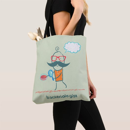Funny Bacteriologist Scientist mit Big Mustache Tasche