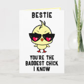 Funny Bad Chick Chicken Beste Freundin Happy Gebur Dankeskarte (Vorderseite)