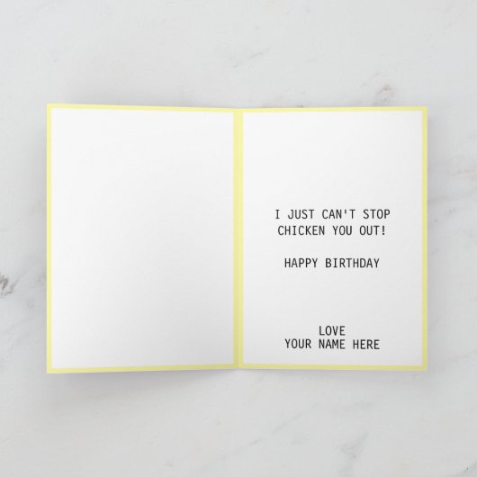 Funny Bad Chick Chicken Beste Freundin Happy Gebur Dankeskarte (Innenseite)