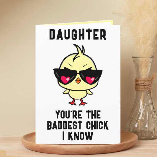 Funny Bad Chick Chicken Daughter Geburtstag glückl Dankeskarte