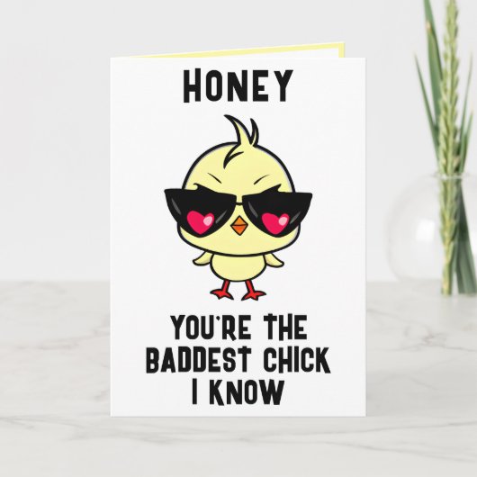 Funny Bad Chick Hühnchenehouse Happy Birthday Dankeskarte (Vorderseite)