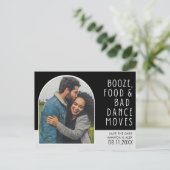 Funny Bad Dance bewegt Foto Save the Date Ankündigungspostkarte (Stehend Vorderseite)