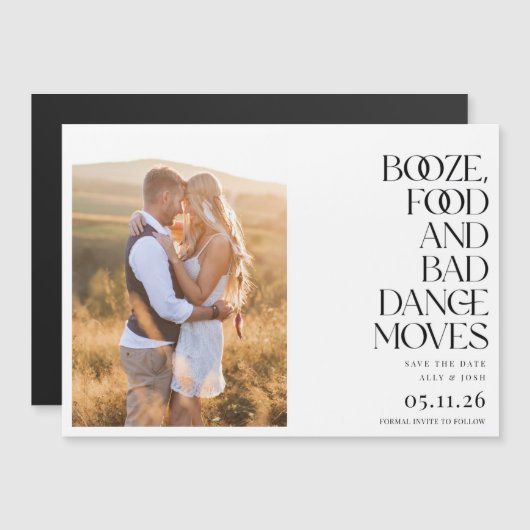 Funny Bad Dance Moves Photo Save the Date Magnetkarte (Vorne/Hinten)
