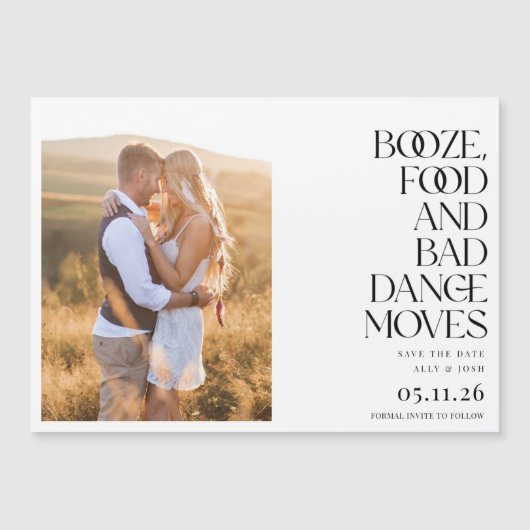 Funny Bad Dance Moves Photo Save the Date Magnetkarte (Vorderseite)