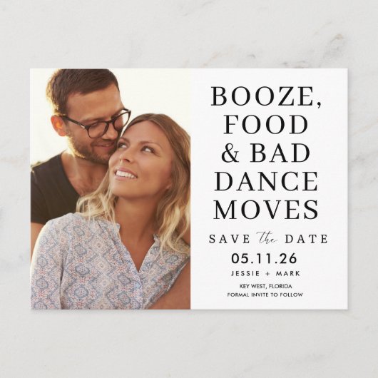 Funny Bad Dance Moves Wedding Save the Date Ankündigungspostkarte (Vorderseite)