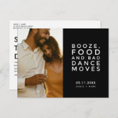 Funny Bad Dance Moves Wedding Save the Date Ankündigungspostkarte (Vorne/Hinten)