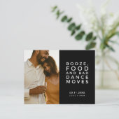 Funny Bad Dance Moves Wedding Save the Date Ankündigungspostkarte (Stehend Vorderseite)