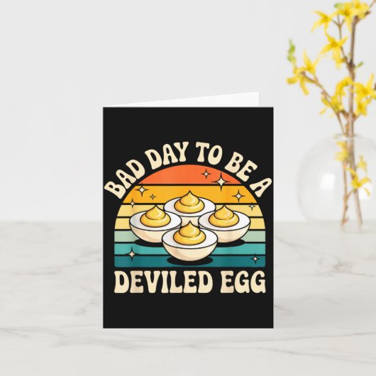 Funny Bad Day To Be A Deviled Egg Meme Karte (Gelbe Blume)