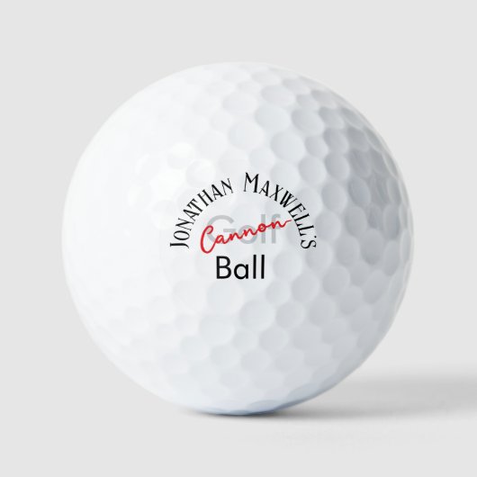 Funny Bad Golfer Red Gray Typogray Individuelle Na Golfball (Vorderseite)