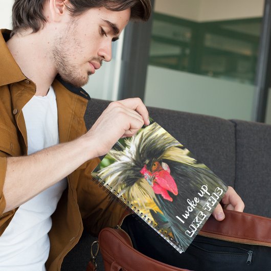 Funny Bad Hair Chicken Foto Meme Notizblock