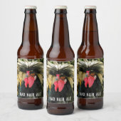 Funny Bad Hair Day Chicken Bierflaschenetikett (Flaschen)