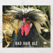 Funny Bad Hair Day Chicken Bierflaschenetikett (Einzelnes Label)
