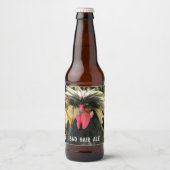 Funny Bad Hair Day Chicken Bierflaschenetikett (Vorderseite)