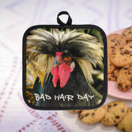 Funny Bad Hair Day Chicken Topflappen