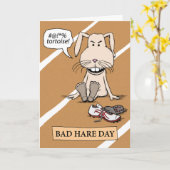 Funny: Bad Hare Day Karte (Gelbe Blume)