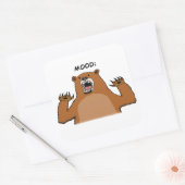Funny Bad Mood Bear Quadratischer Aufkleber (Umschlag)
