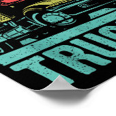 Funny Bad Mother Trucker Gift For Men Women Truck Poster (Ecke)