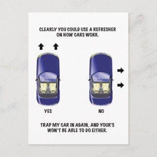 Funny Bad Parking Hinweis Postkarte