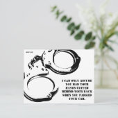 Funny Bad Parking Hinweis Postkarte (Stehend Vorderseite)