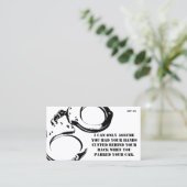 Funny Bad Parking Hinweis Visitenkarte (Stehend Vorderseite)