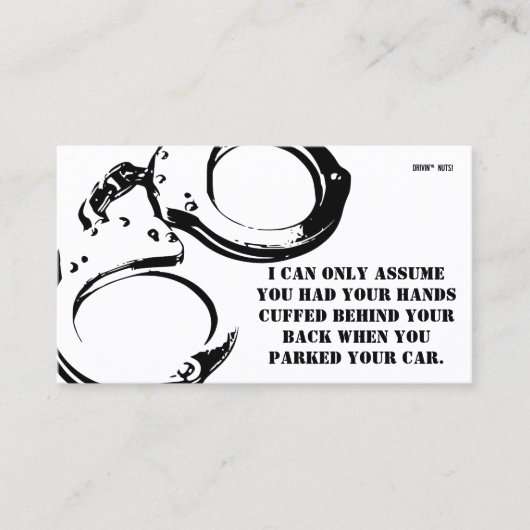 Funny Bad Parking Hinweis Visitenkarte (Vorderseite)