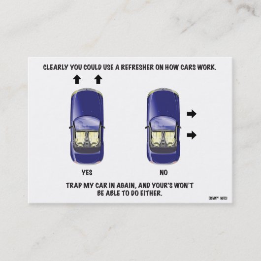 Funny Bad Parking Hinweis Visitenkarte (Vorderseite)