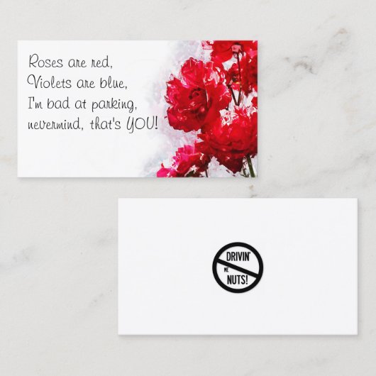 Funny Bad Parking Hinweis Visitenkarte (Vorne/Hinten)