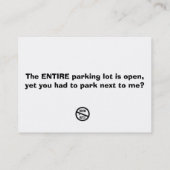 Funny Bad Parking Hinweis Visitenkarte (Rückseite)