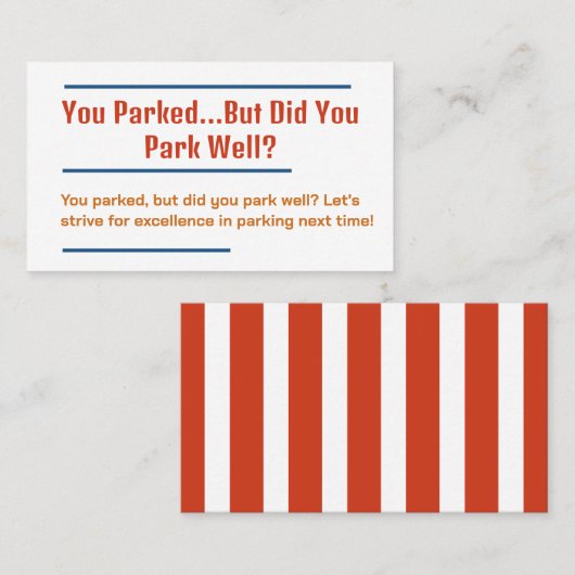 Funny Bad Parking Visitenkarte (Vorne/Hinten)